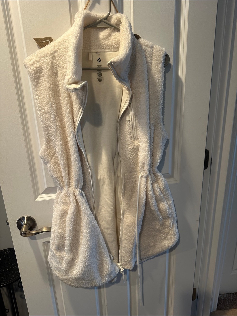 Lou & Grey Cream Sherpa Drawstring Vest
